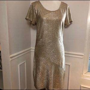 Free People gold metallic dress Sz L